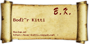 Boár Kitti névjegykártya